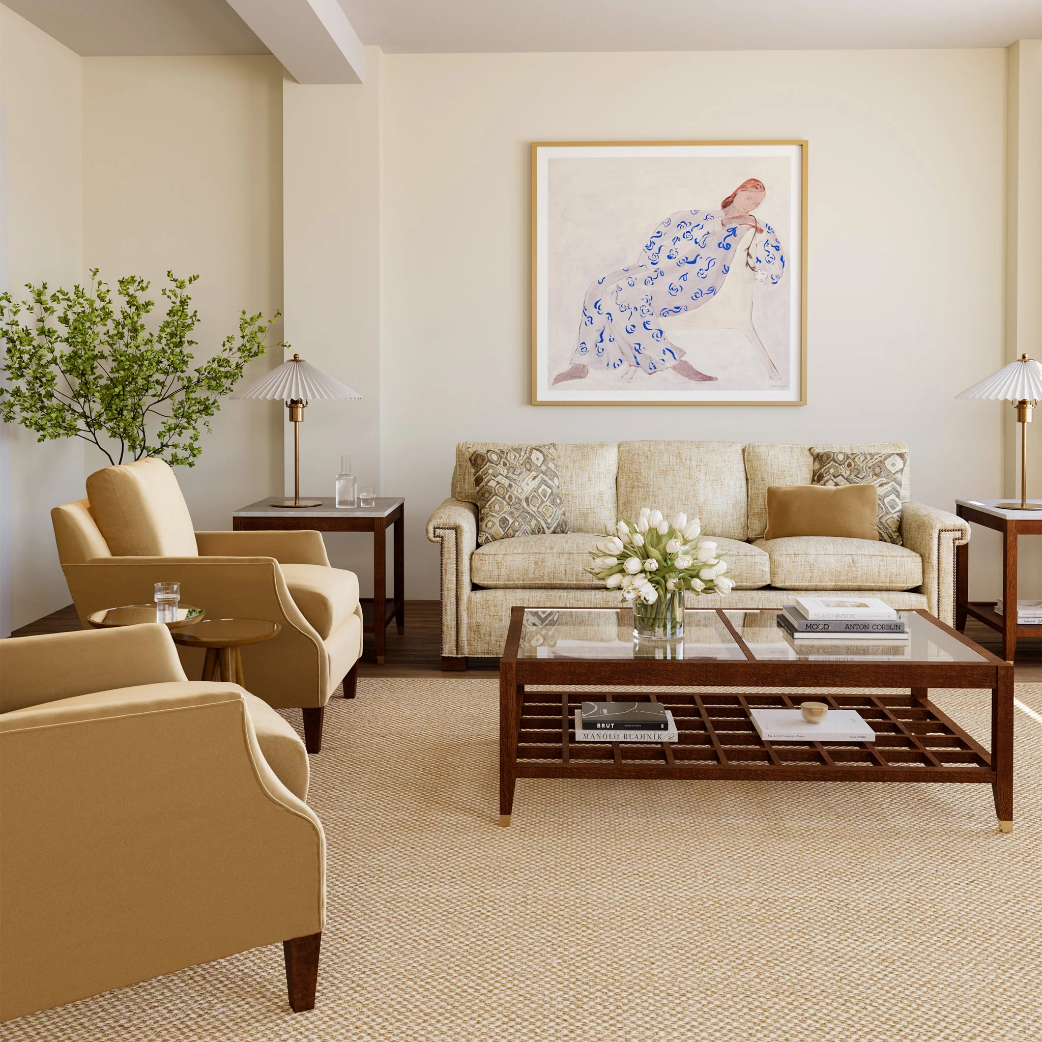 1000 Series Three-Cushion Sofa with Key Arm - Image 2
