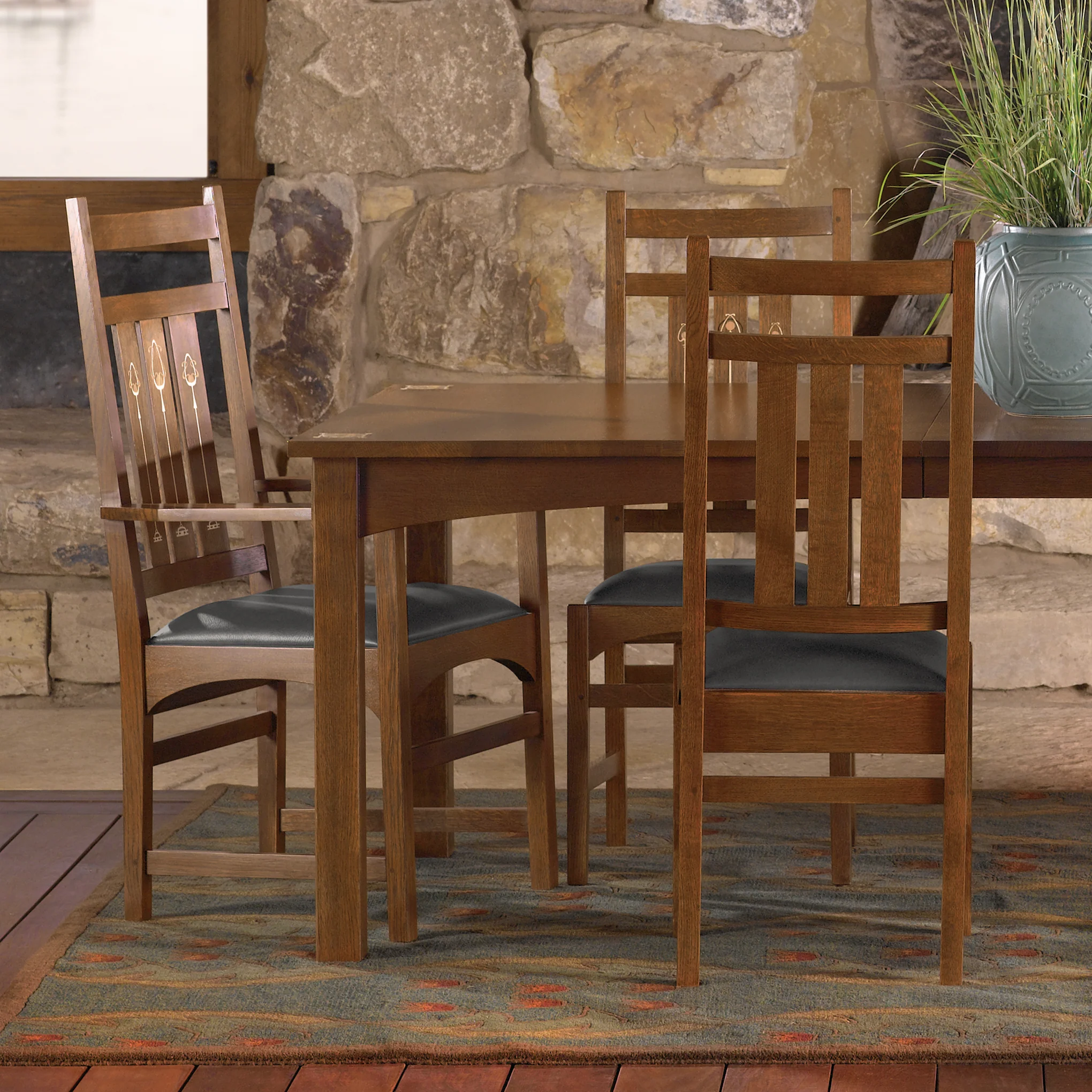 Harvey Ellis Arm Chair, with Inlay - Image 2