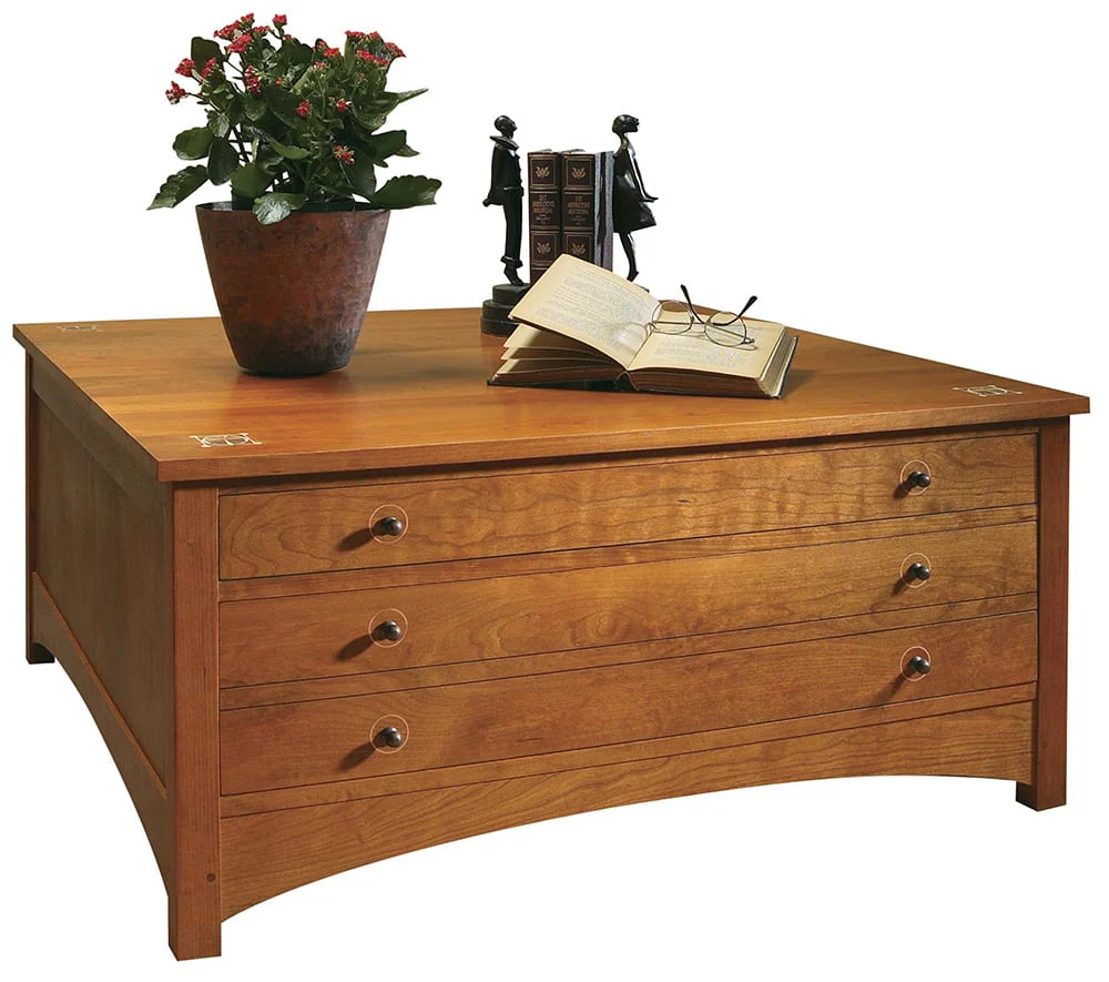 Harvey Ellis Square Storage Cocktail Table