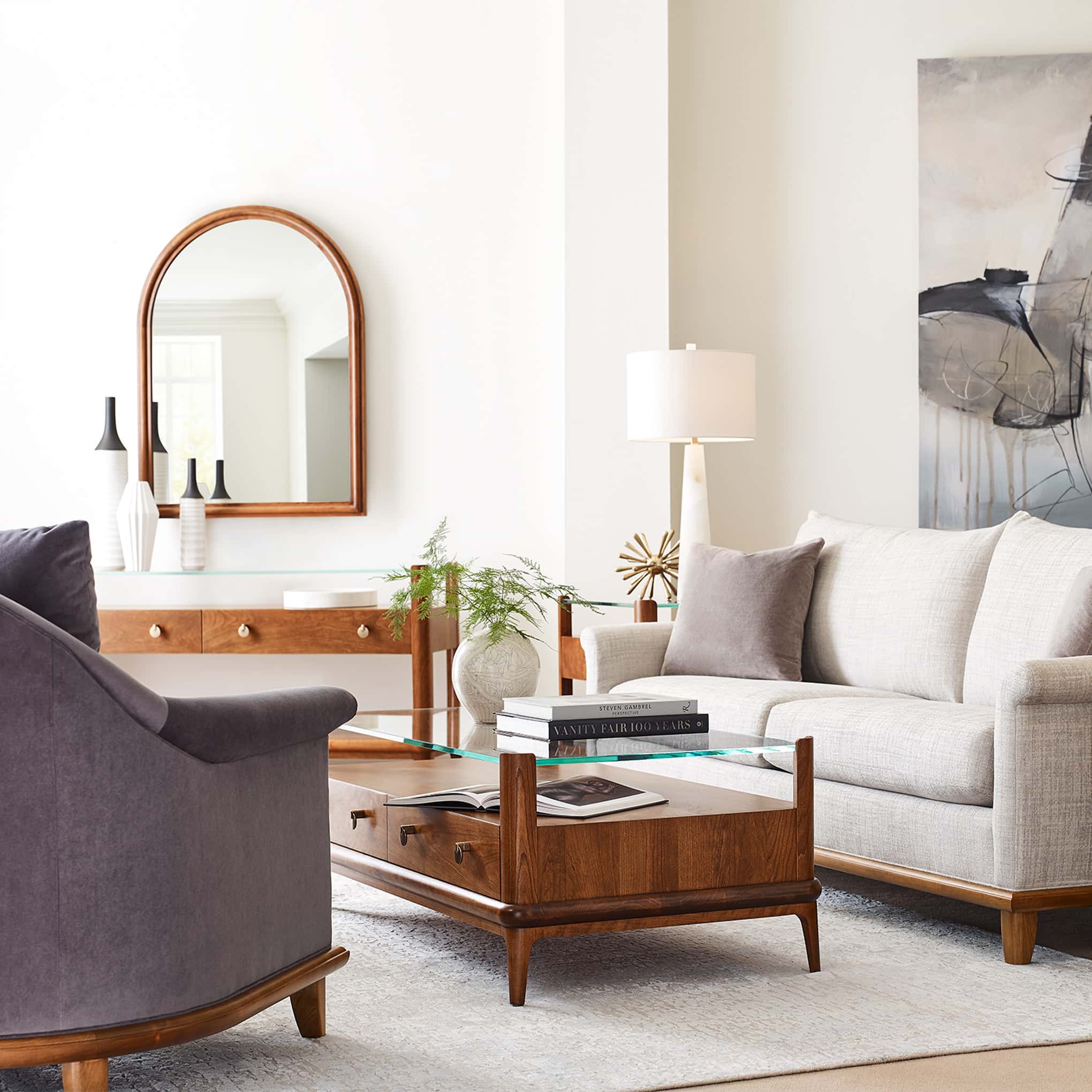 Martine Glass-Top Console Table - Image 4