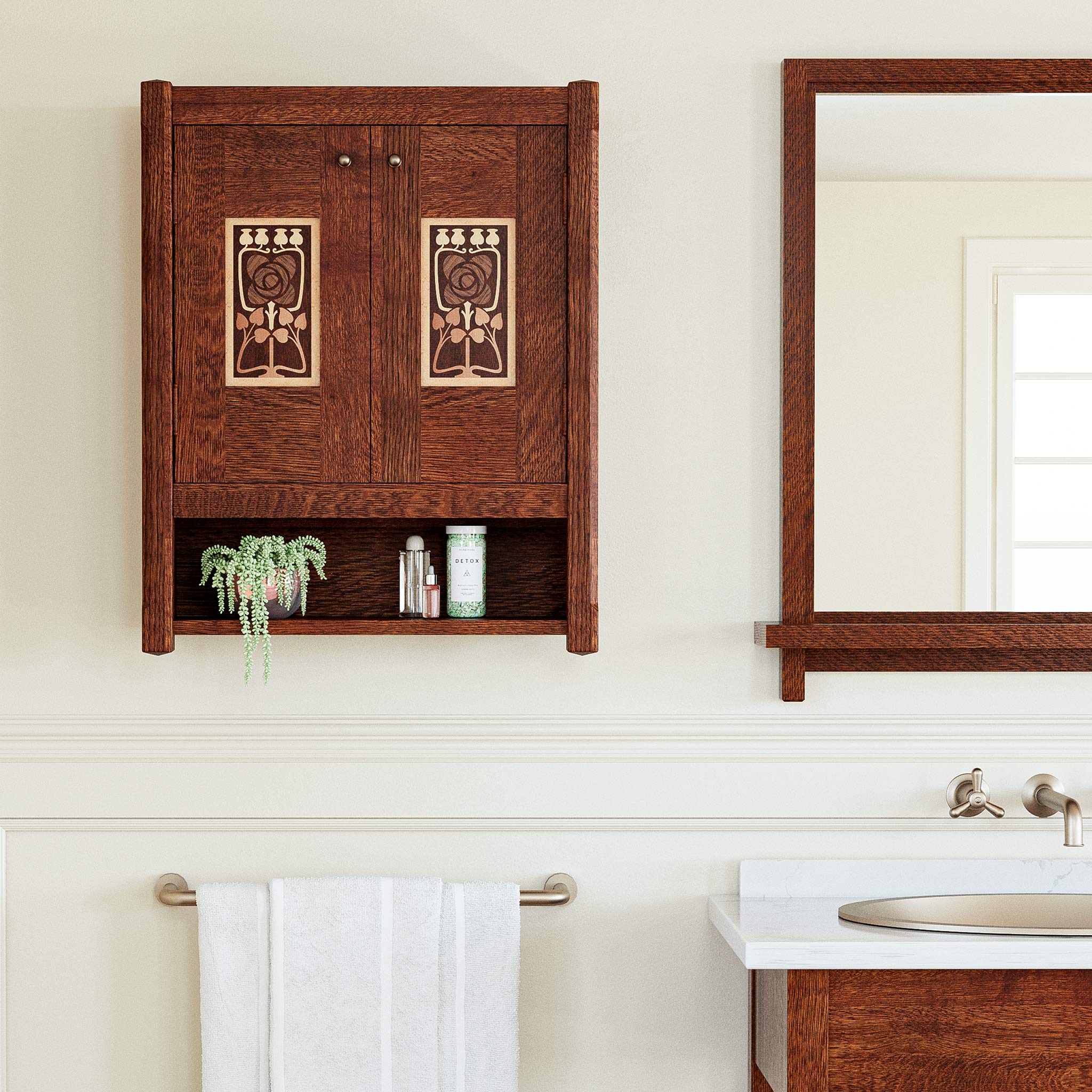 Mission Rose Wall Cabinet - Image 2