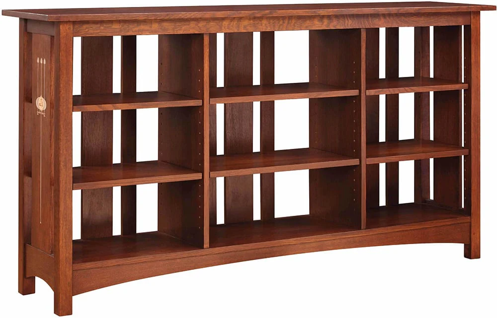 Slatted Back Bookcase with Six Shelves - Image 2