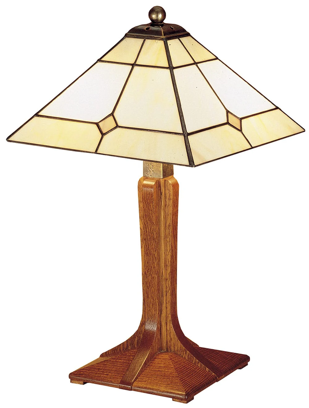 Small Corbel Base Lamp with Art Glass Shade