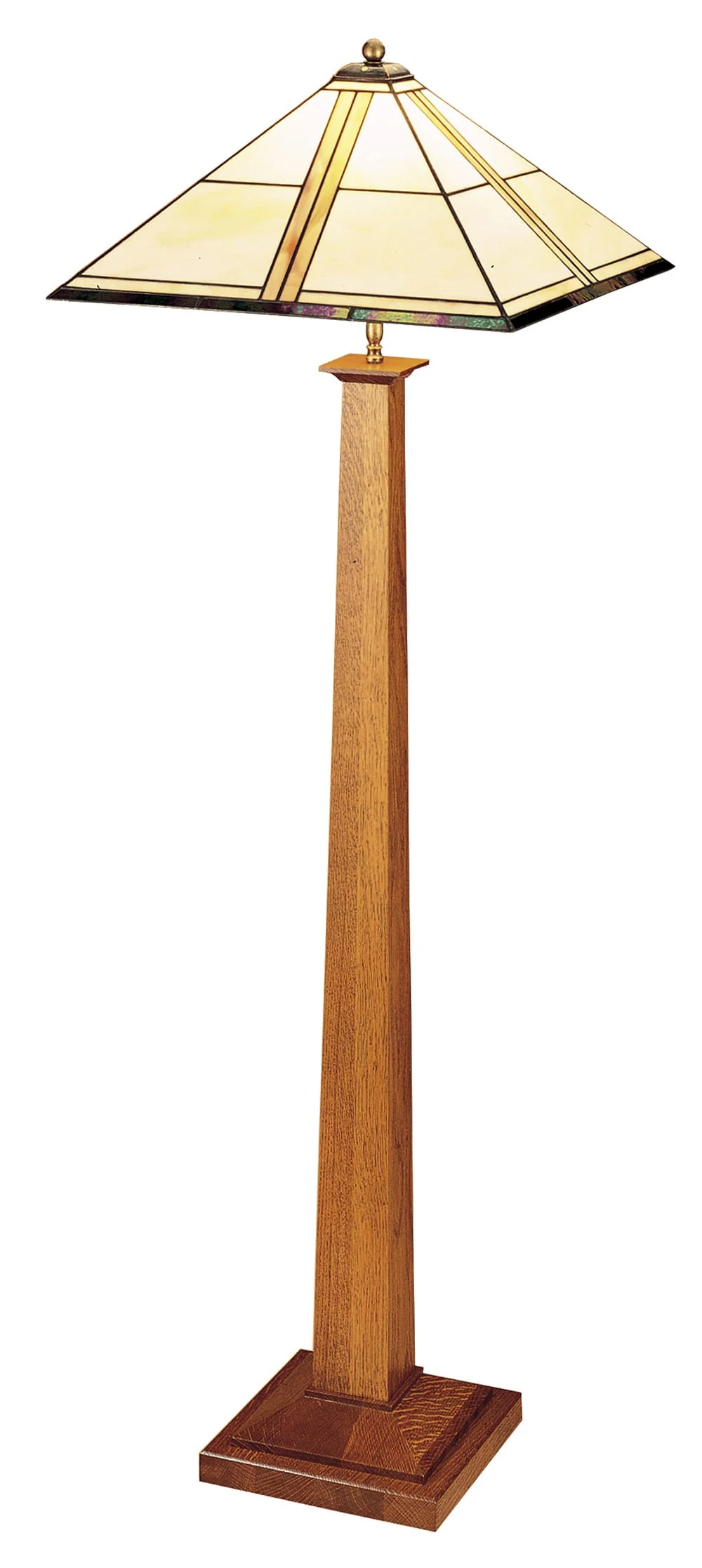 Square Base Floor Lamp with Art Glass Shade - Image 2