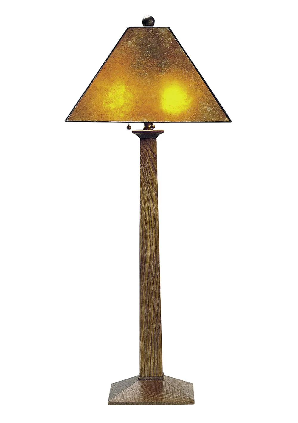 Square Base Table Lamp with Mica Shade