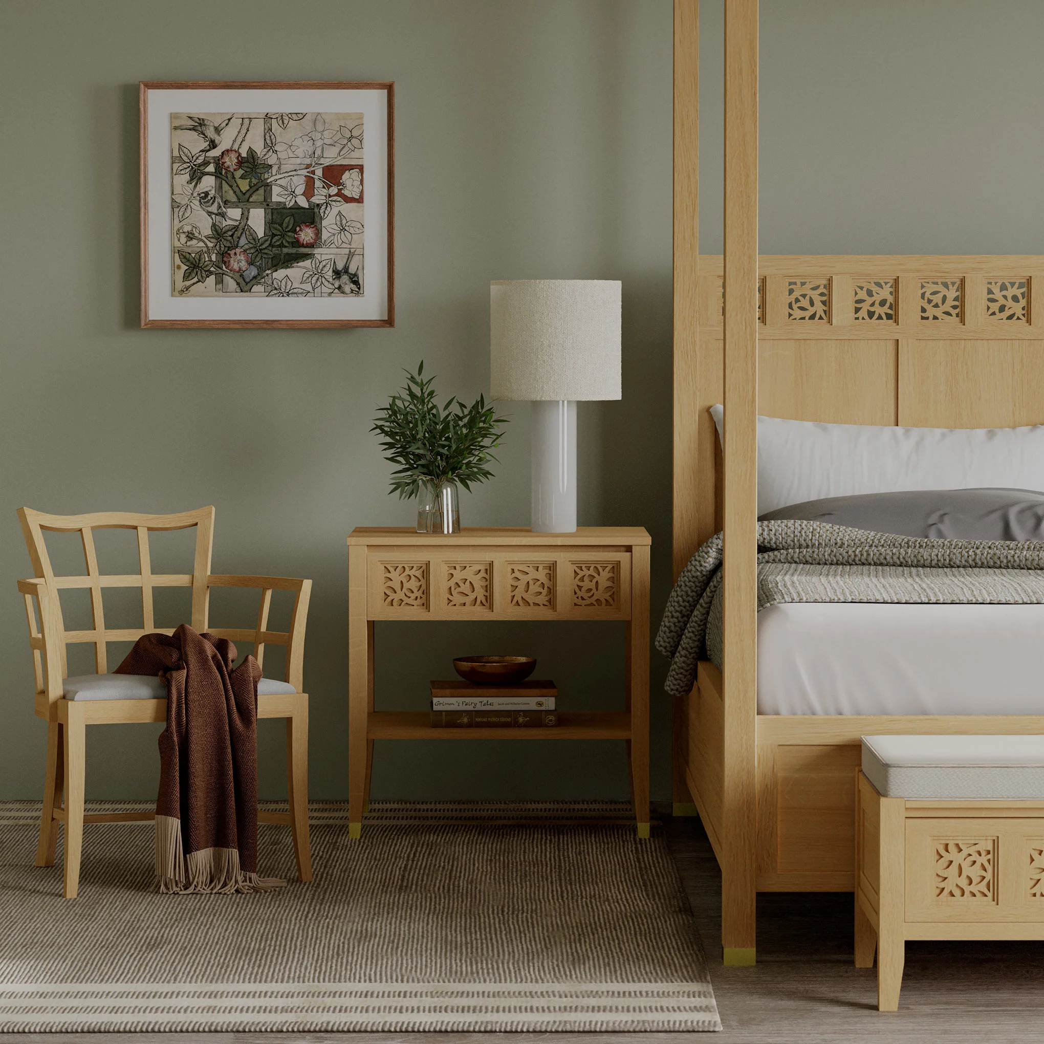 Surrey Hills Open Nightstand, Wood Top - Image 8