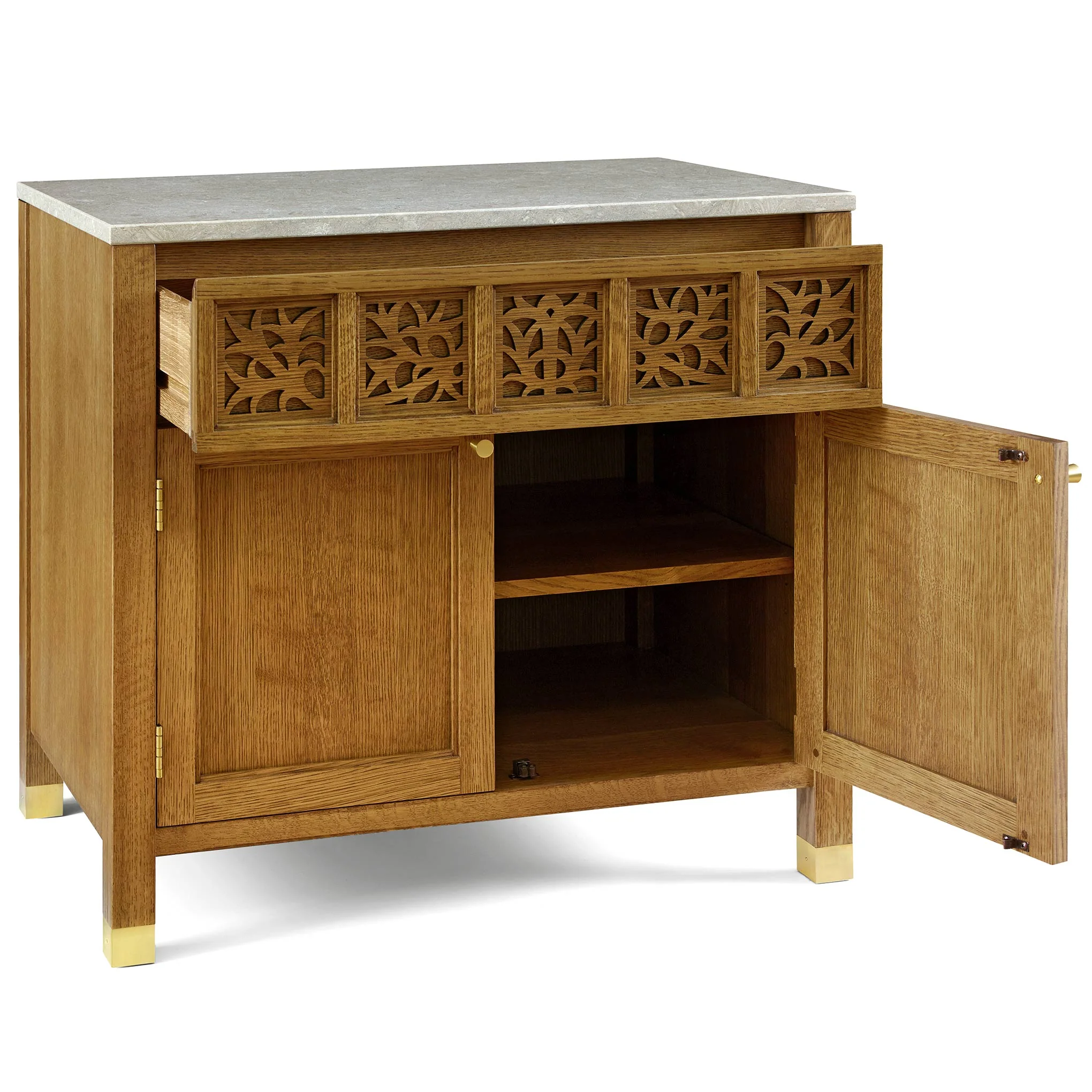 Surrey Hills Two-Door Nightstand, Stone Top - Image 3