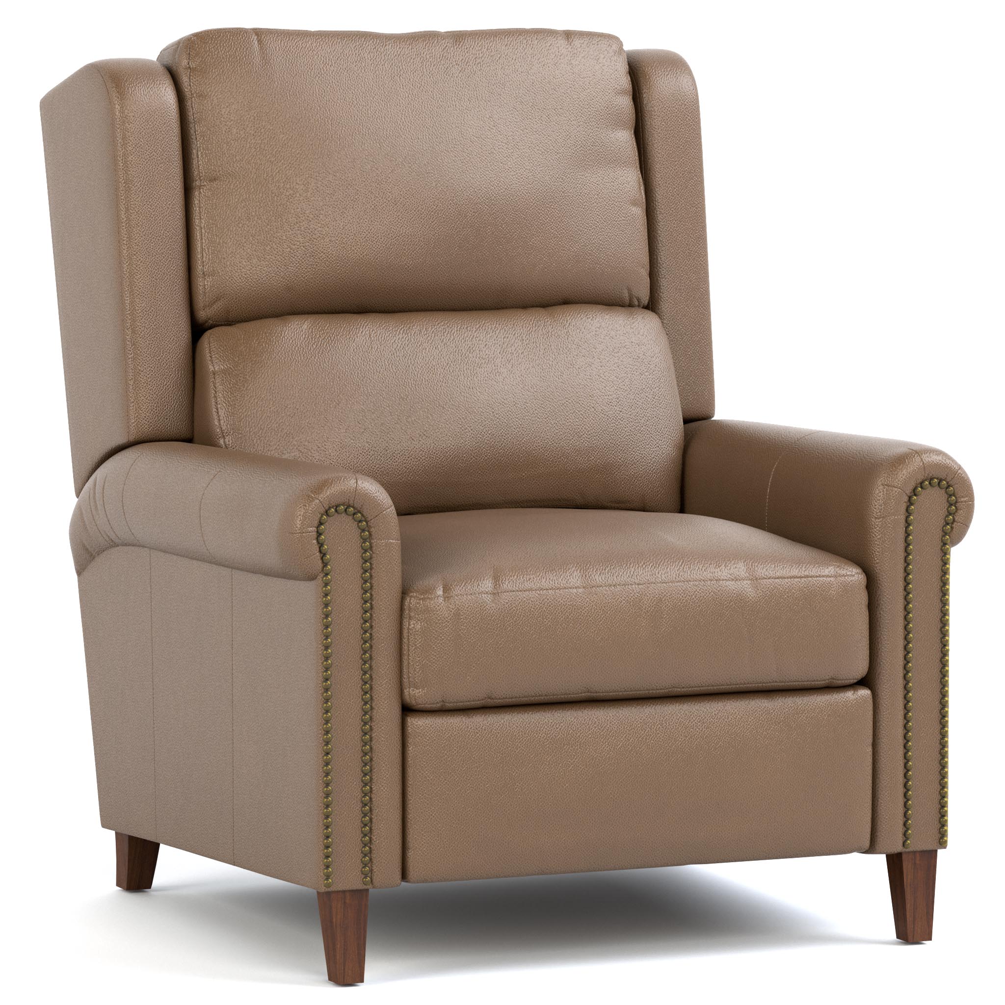 Woodlands Small Roll Arm Manual Recliner with Nails - Image 3