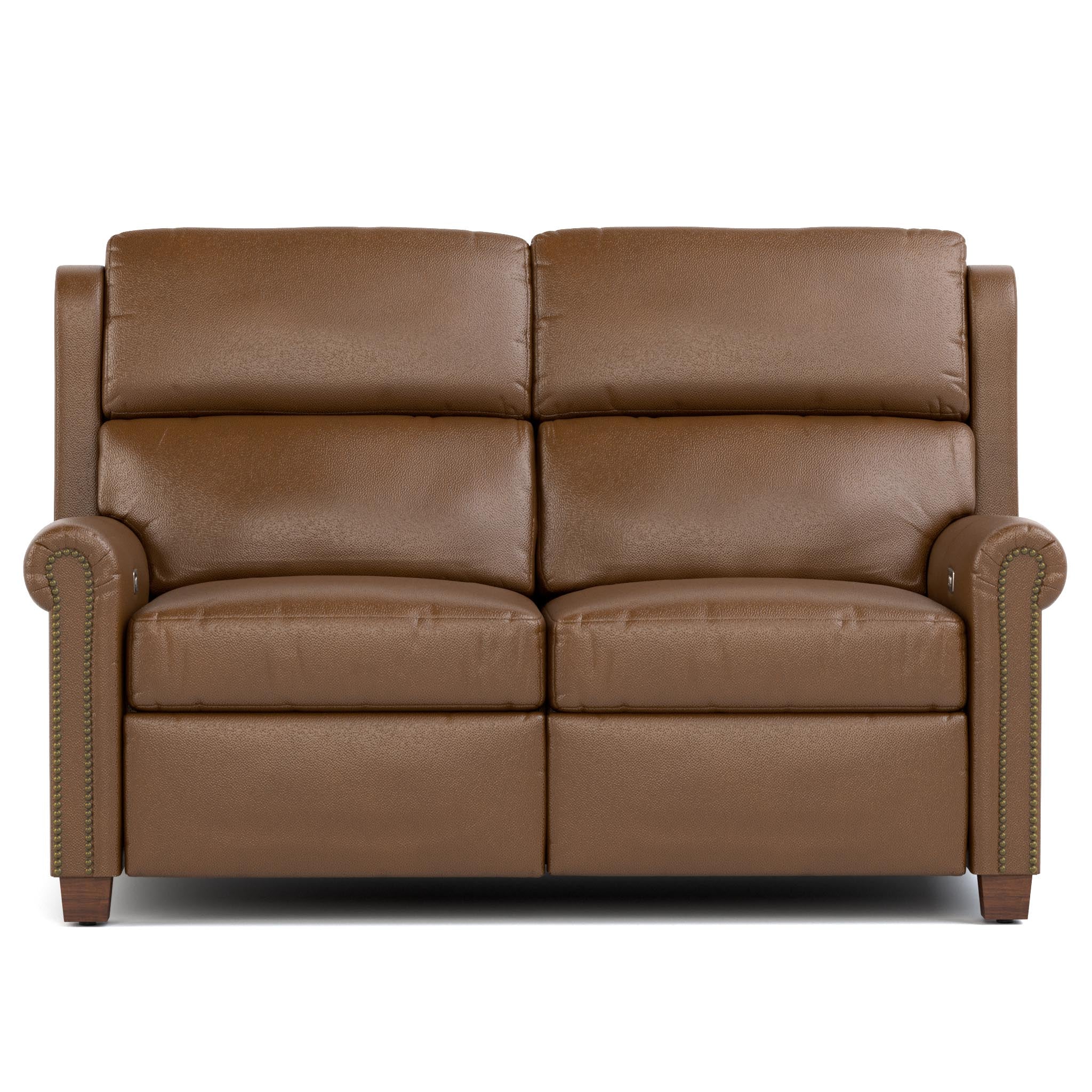 Woodlands Small Roll Arm Motion Loveseat with Nails - Image 5